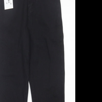 Syiwidii Womens Black Cotton Straight Jeans Size S L23 in Regular Button