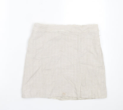 Jesire Womens Grey Geometric Cotton A-Line Skirt Size 10 Zip