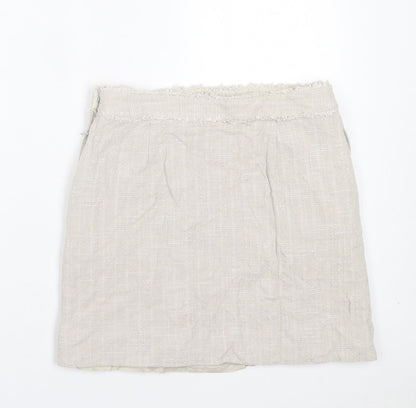 Jesire Womens Grey Geometric Cotton A-Line Skirt Size 10 Zip