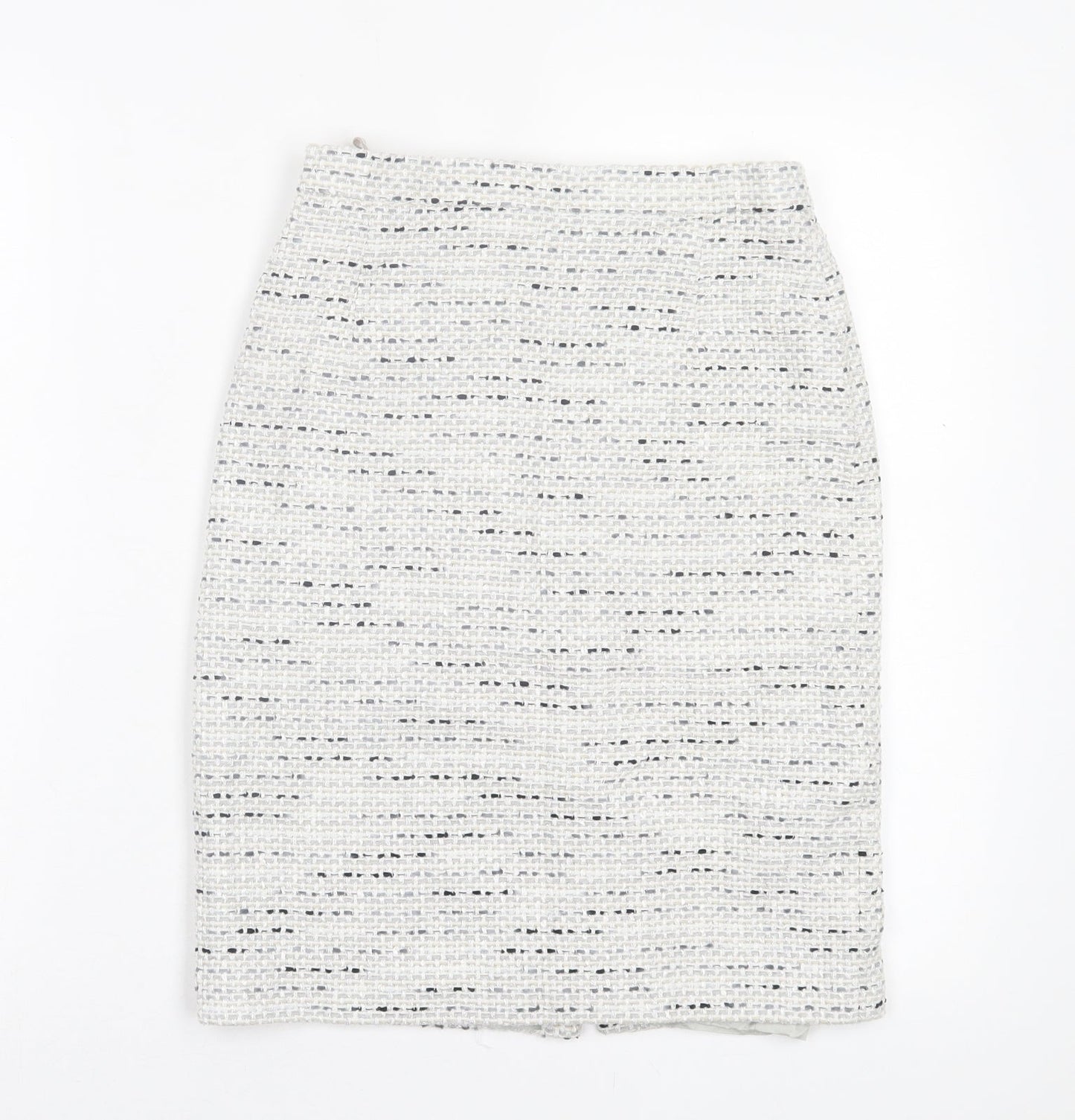 Elegance Womens Grey Cotton Straight & Pencil Skirt Size 10 Zip
