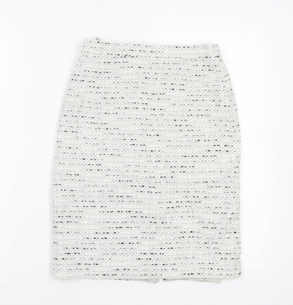 Elegance Womens Grey Cotton Straight & Pencil Skirt Size 10 Zip