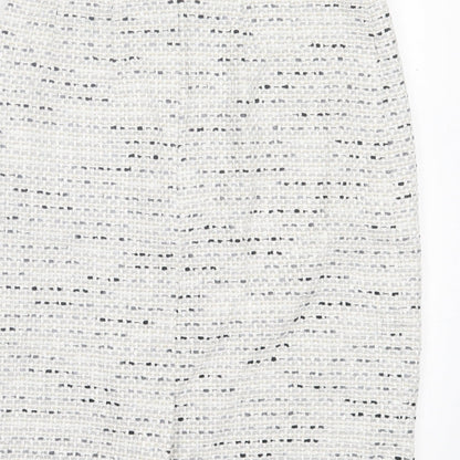 Elegance Womens Grey Cotton Straight & Pencil Skirt Size 10 Zip