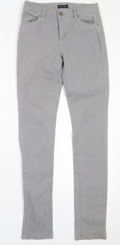La Redoute Womens Grey Cotton Straight Jeans Size 6 L31 in Regular Button