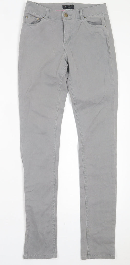 La Redoute Womens Grey Cotton Straight Jeans Size 6 L31 in Regular Button