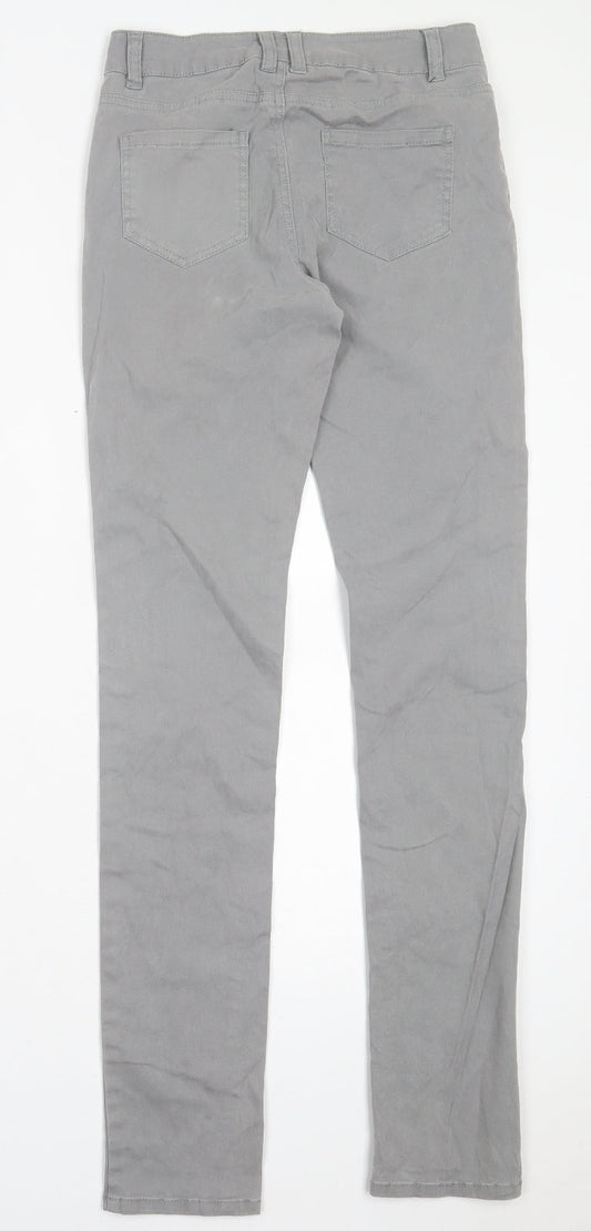 La Redoute Womens Grey Cotton Straight Jeans Size 6 L31 in Regular Button