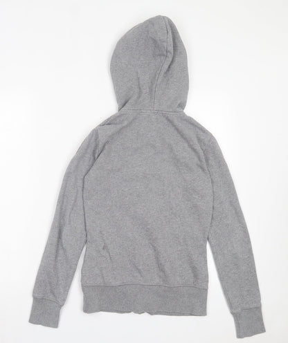 Reebok Womens Grey Cotton Full Zip Hoodie Size XS Zip