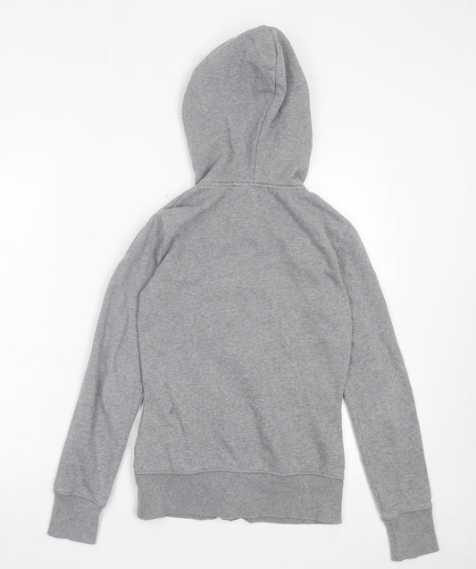 Reebok Womens Grey Cotton Full Zip Hoodie Size XS Zip