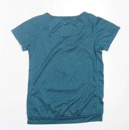 H&M Womens Blue Polyester Basic T-Shirt Size XS Scoop Neck Pullover