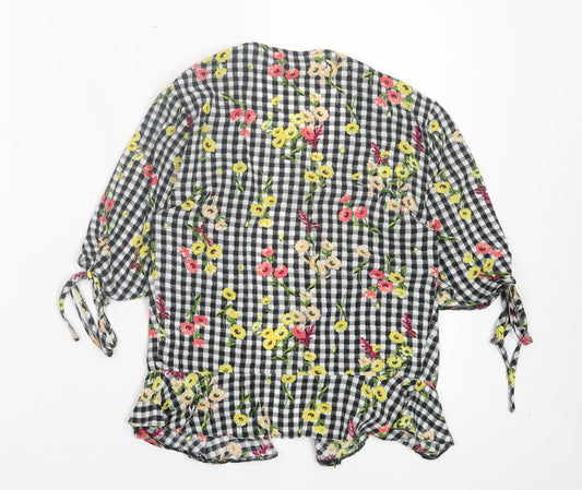 Miss Selfridge Womens Multicoloured Floral Polyester Kimono Blouse Size 6 V-Neck