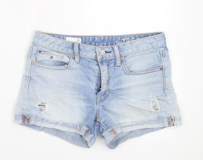 Gap Womens Blue Cotton Cut-Off Shorts Size 26 in Regular Button