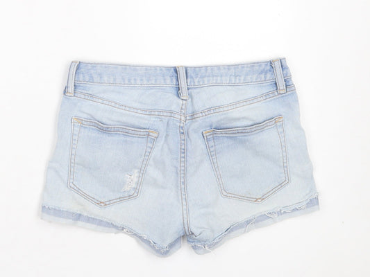 Gap Womens Blue Cotton Cut-Off Shorts Size 26 in Regular Button