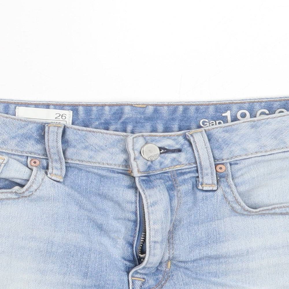 Gap Womens Blue Cotton Cut-Off Shorts Size 26 in Regular Button