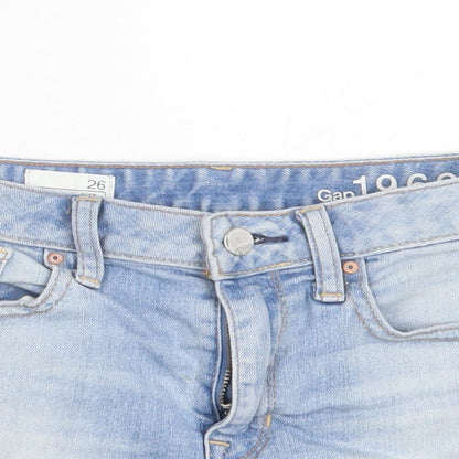 Gap Womens Blue Cotton Cut-Off Shorts Size 26 in Regular Button