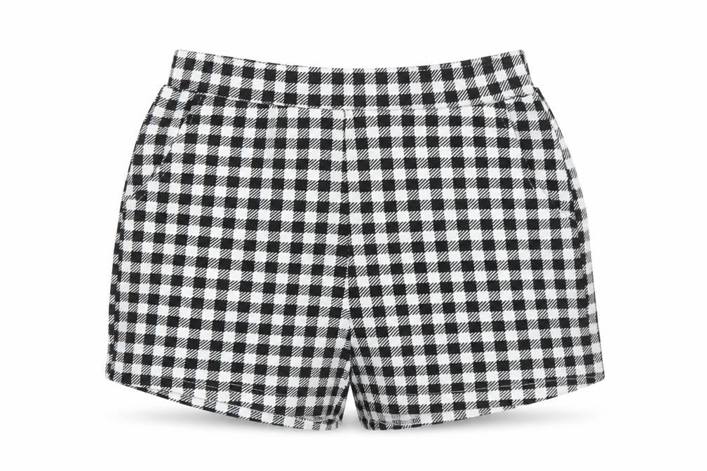 SheIn Womens Black Geometric Polyester Hot Pants Shorts Size S L5 in Regular Pull On