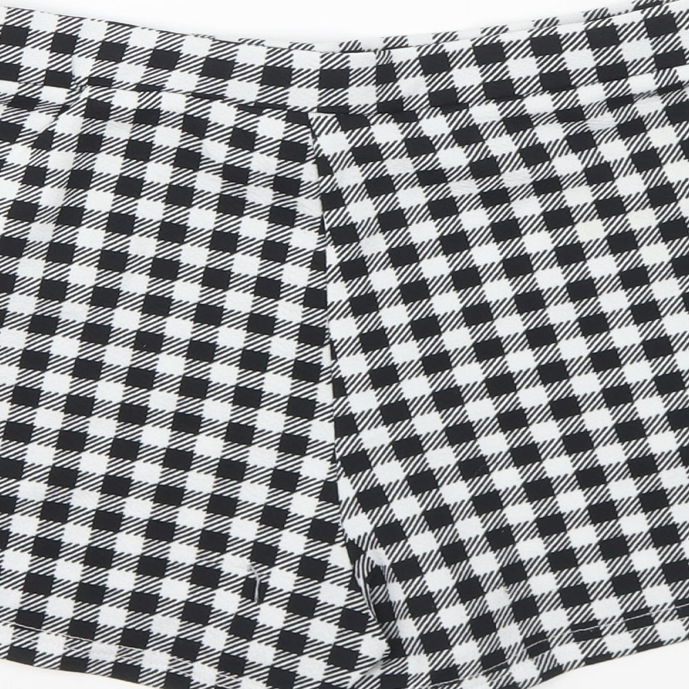 SheIn Womens Black Geometric Polyester Hot Pants Shorts Size S L5 in Regular Pull On