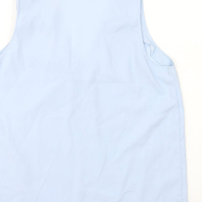 FOREVER 21 Womens Blue Polyester Basic Blouse Size L V-Neck