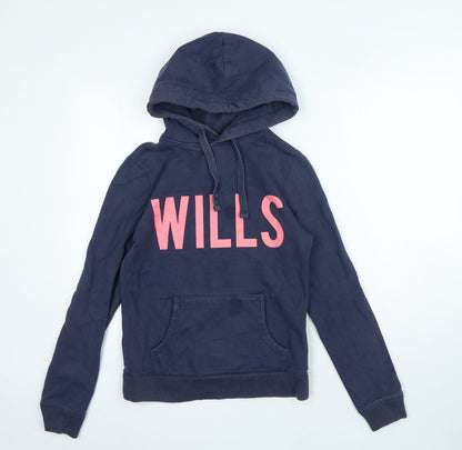 Womens UK Size 8 Jack Wills Blue Pullover Hoodie