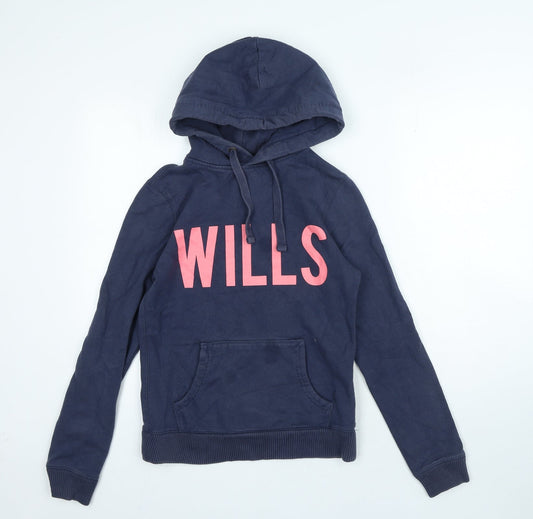 Womens UK Size 8 Jack Wills Blue Pullover Hoodie