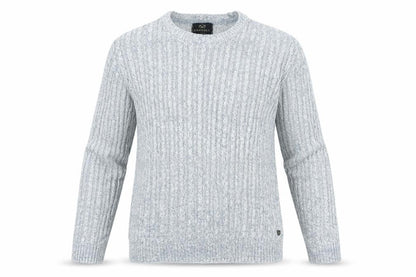 Farrell Mens Blue Crew Neck Acrylic Pullover Jumper Size L