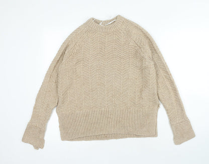 Womens UK Size XS H&M Beige Pullover Jumper