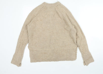Womens UK Size XS H&M Beige Pullover Jumper