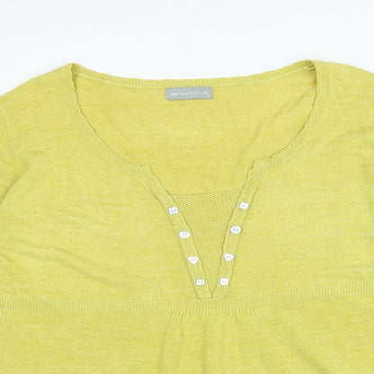 Womens UK Size 14 Per Una Green Basic Blouse