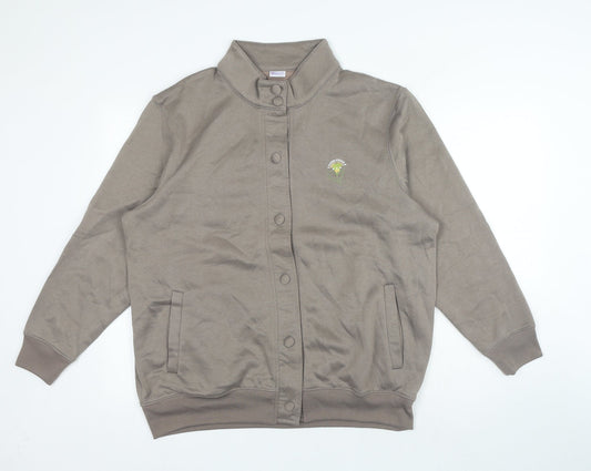 Damart Womens Brown Jacket Size 18 Button - Flower