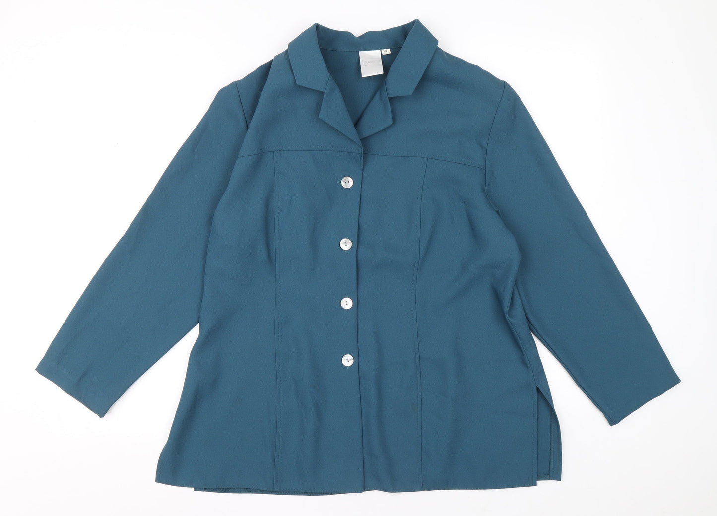 Classics Womens Blue Jacket Blazer Size 14 Button