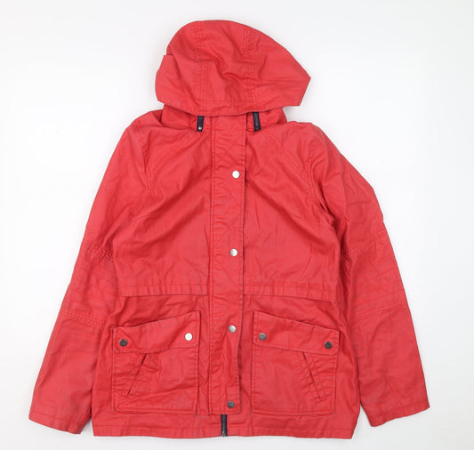 F&F Womens Red Anorak Coat Size 8 Zip