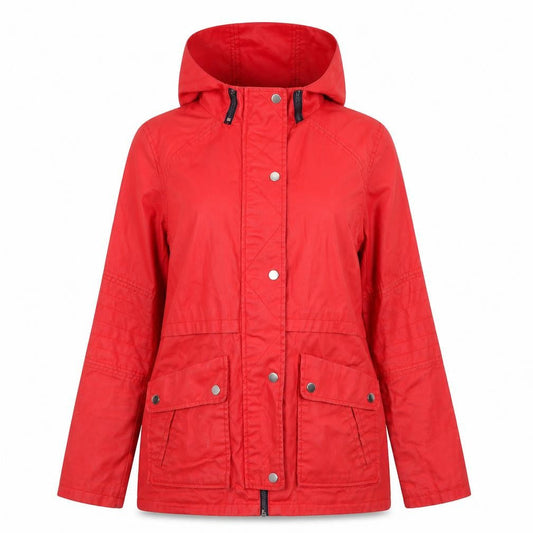 F&F Womens Red Anorak Coat Size 8 Zip