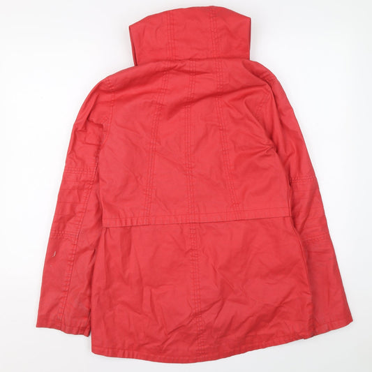 F&F Womens Red Anorak Coat Size 8 Zip