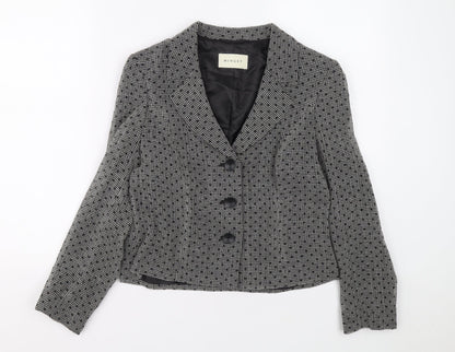 MINUET Womens Grey Polka Dot Jacket Blazer Buckle