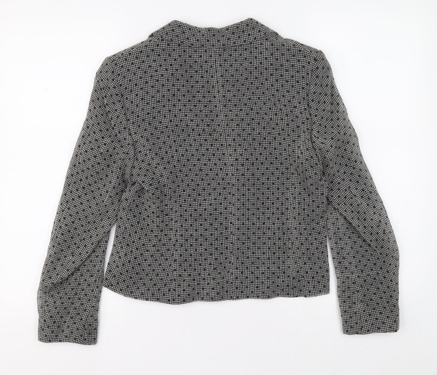 MINUET Womens Grey Polka Dot Jacket Blazer Buckle