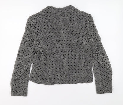 MINUET Womens Grey Polka Dot Jacket Blazer Buckle