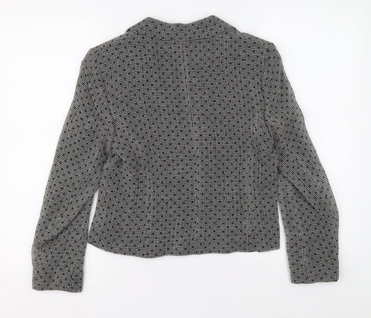 MINUET Womens Grey Polka Dot Jacket Blazer Buckle