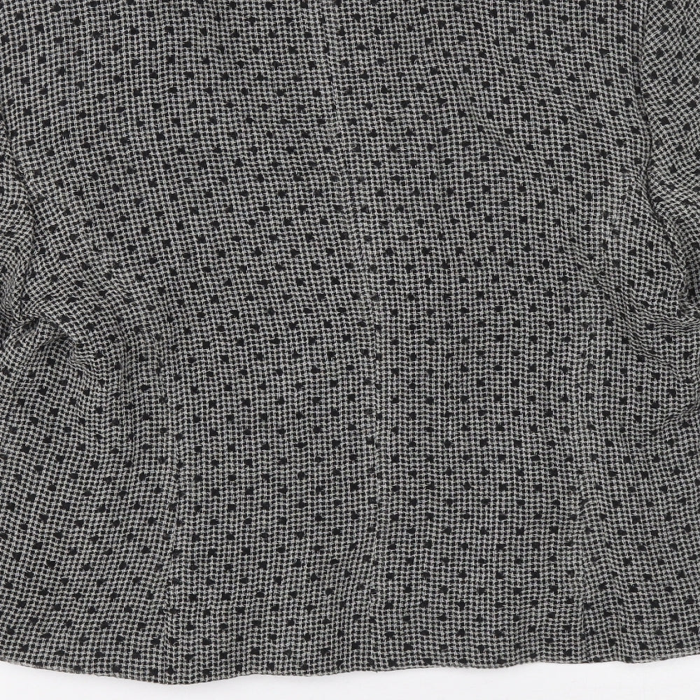 MINUET Womens Grey Polka Dot Jacket Blazer Buckle