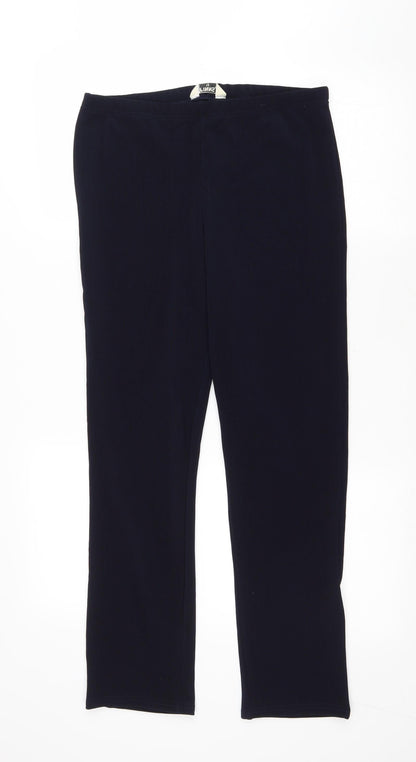 Pinns Womens Blue Polyester Jogger Trousers Size 12 L28 in Regular Drawstring