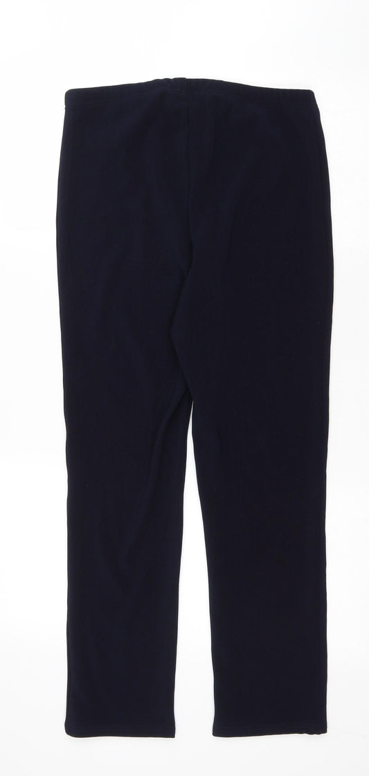 Pinns Womens Blue Polyester Jogger Trousers Size 12 L28 in Regular Drawstring