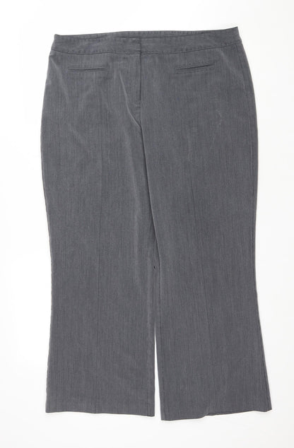 Womens UK Size 18 Mia Moda Regular Fit Cropped Grey Trousers