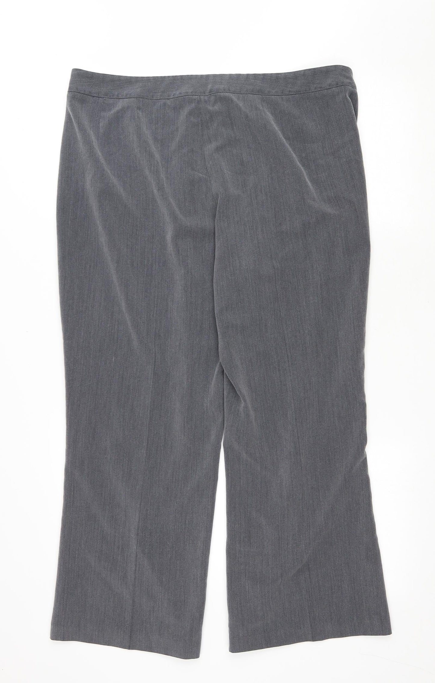 Womens UK Size 18 Mia Moda Regular Fit Cropped Grey Trousers