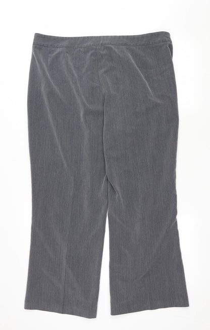 Womens UK Size 18 Mia Moda Regular Fit Cropped Grey Trousers