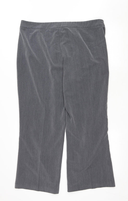 Womens UK Size 18 Mia Moda Regular Fit Cropped Grey Trousers