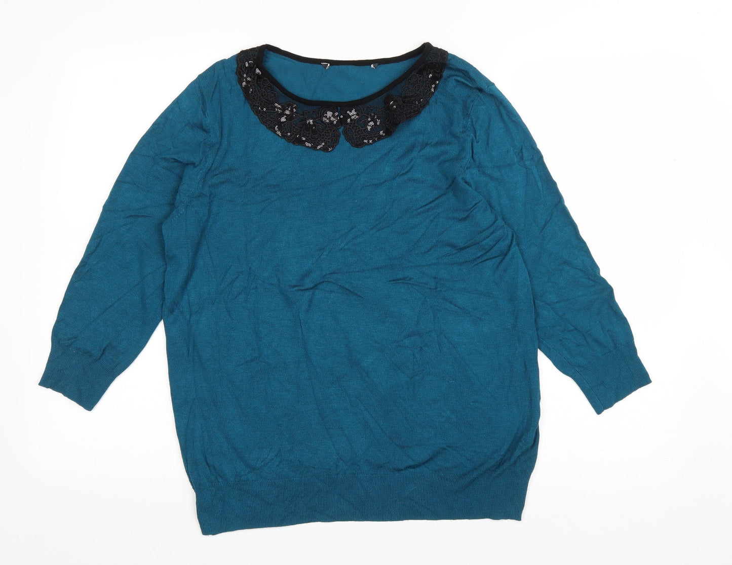 Womens UK Size 16 Preworn Blue Pullover Jumper