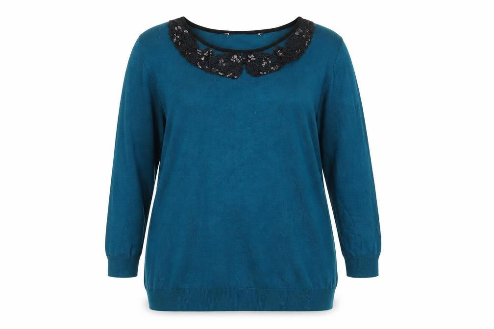 Womens UK Size 16 Preworn Blue Pullover Jumper