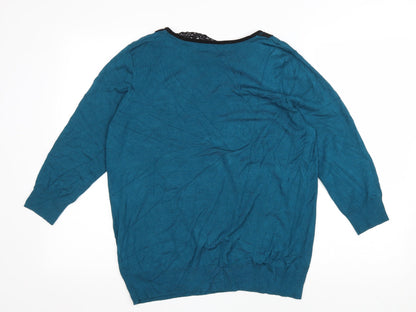 Womens UK Size 16 Preworn Blue Pullover Jumper