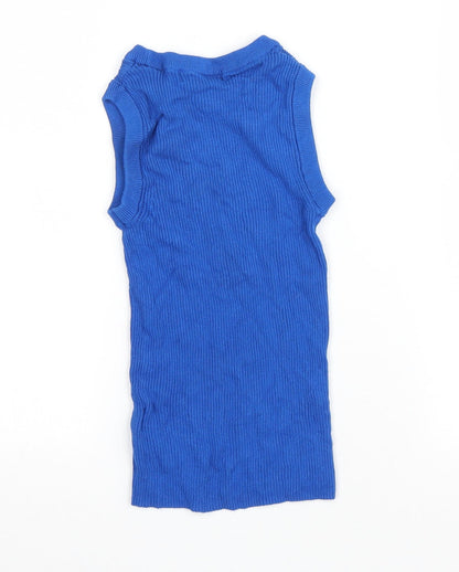 Womens UK Size 6 Marks and Spencer Blue Vest Jumper