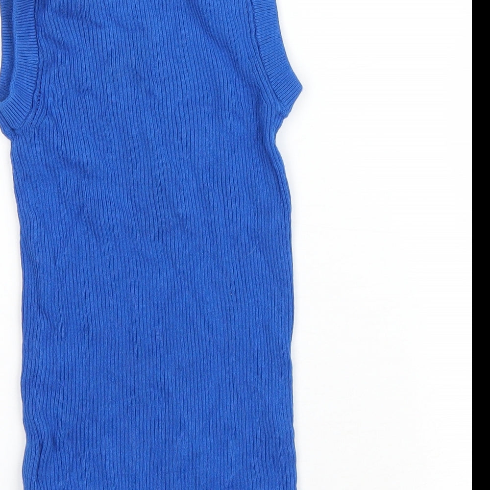 Womens UK Size 6 Marks and Spencer Blue Vest Jumper
