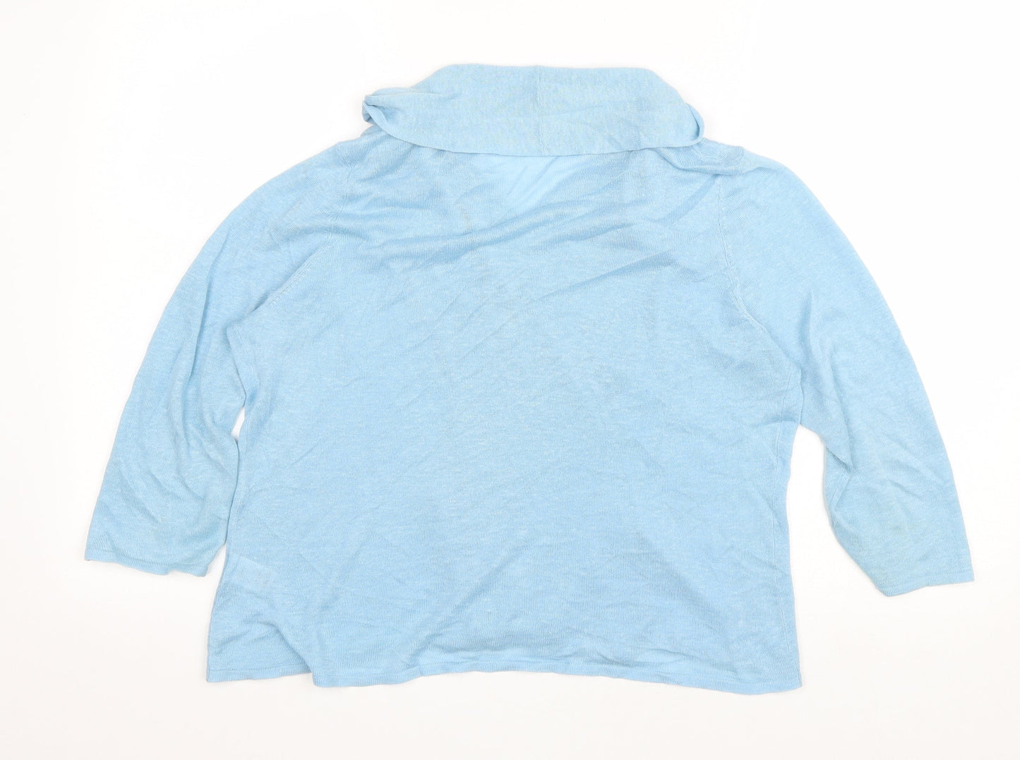 Womens UK Size L Preworn Blue Cardigan Jumper