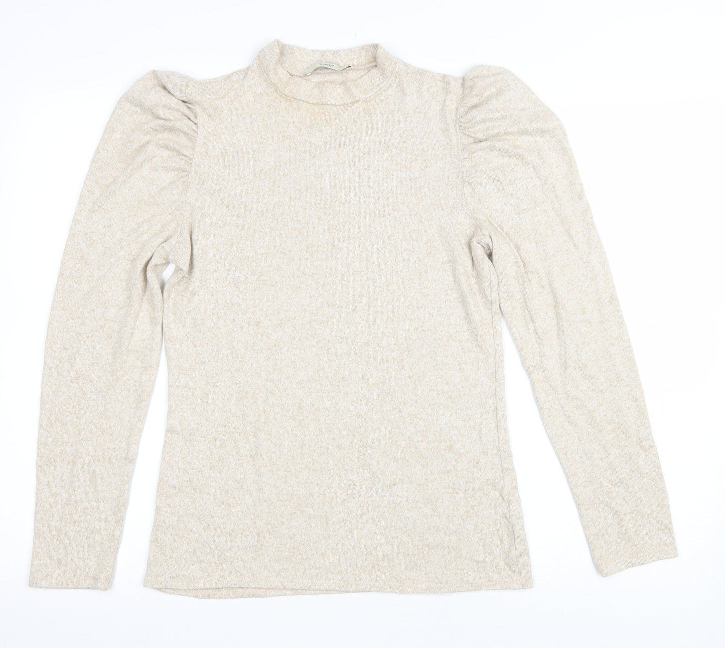 George Womens Beige Mock Neck Viscose Pullover Jumper Size M