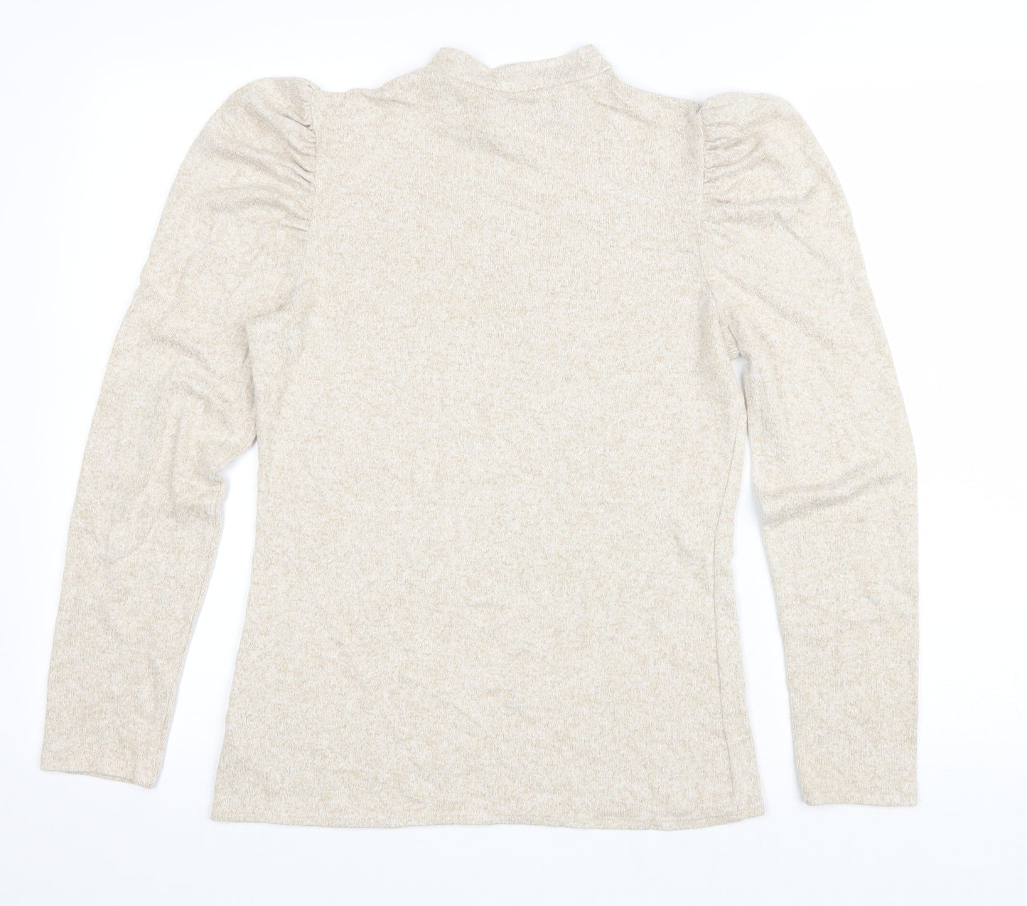 George Womens Beige Mock Neck Viscose Pullover Jumper Size M